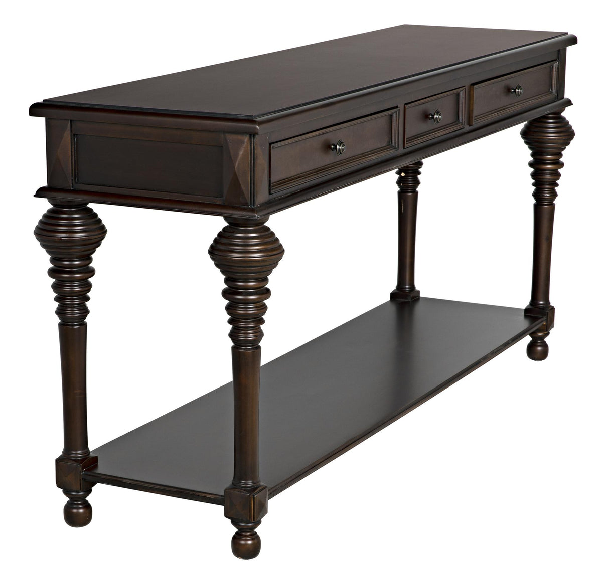 NOIR Colonial Large Sofa Table Distressed Brown