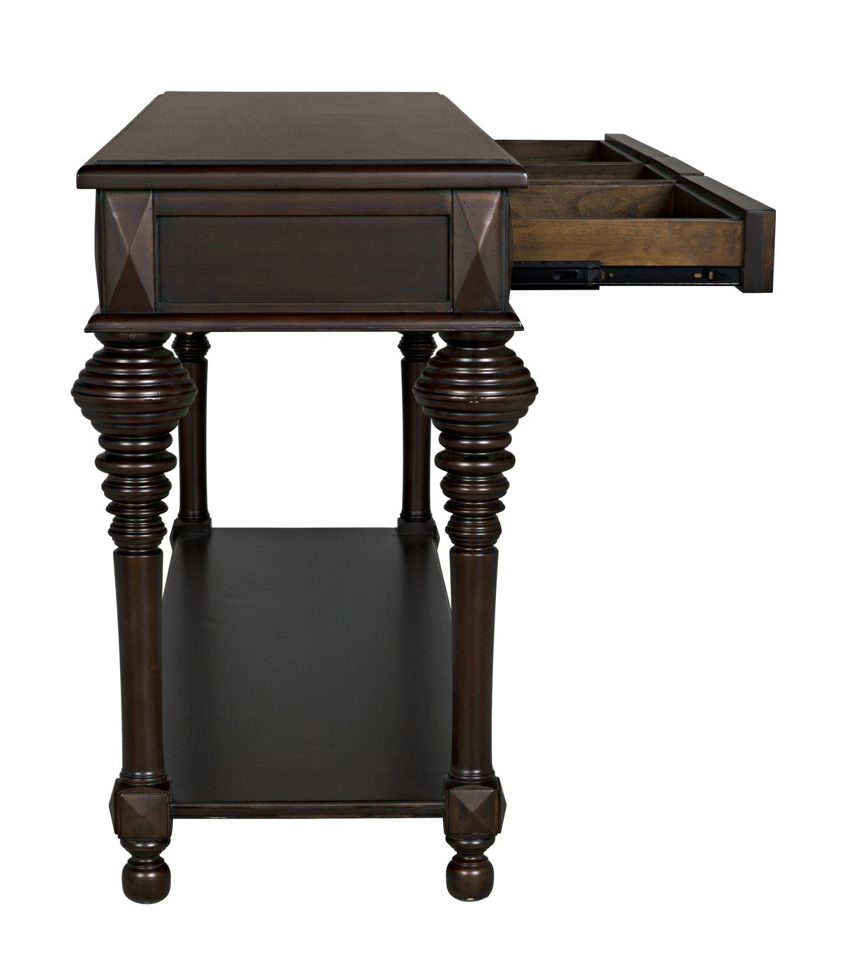 NOIR Colonial Large Sofa Table Distressed Brown