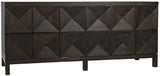 NOIR Quadrant 3 Door Sideboard Ebony Walnut