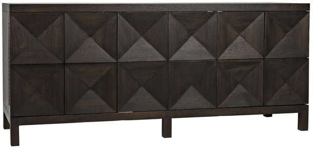 NOIR Quadrant 3 Door Sideboard Ebony Walnut