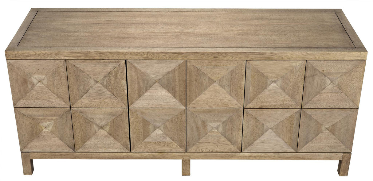NOIR Quadrant 3 Door Sideboard Washed Walnut