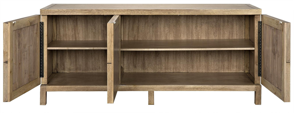 NOIR Quadrant 3 Door Sideboard Washed Walnut