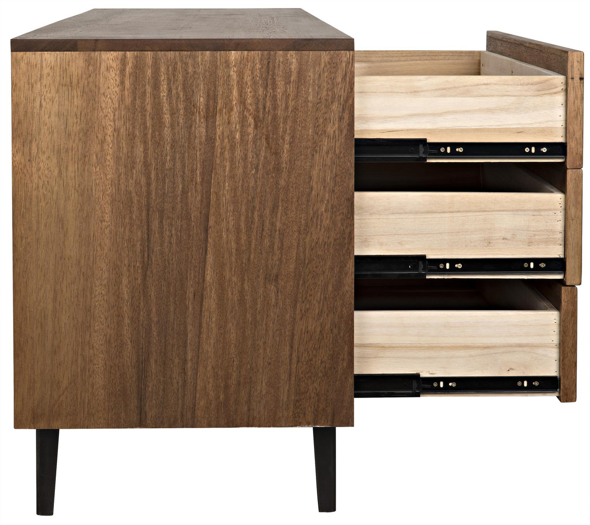 NOIR Bourgeois Sideboard Walnut and Steel