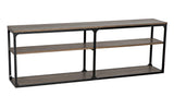 NOIR Novie Console Large Black Steel with Dark Walnut