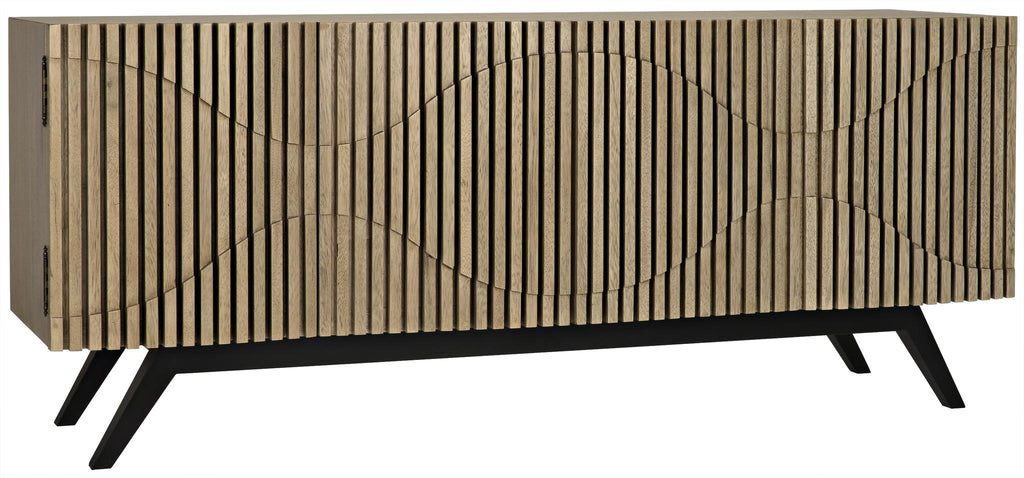 NOIR Illusion Sideboard with Steel Base Bleached Walnut