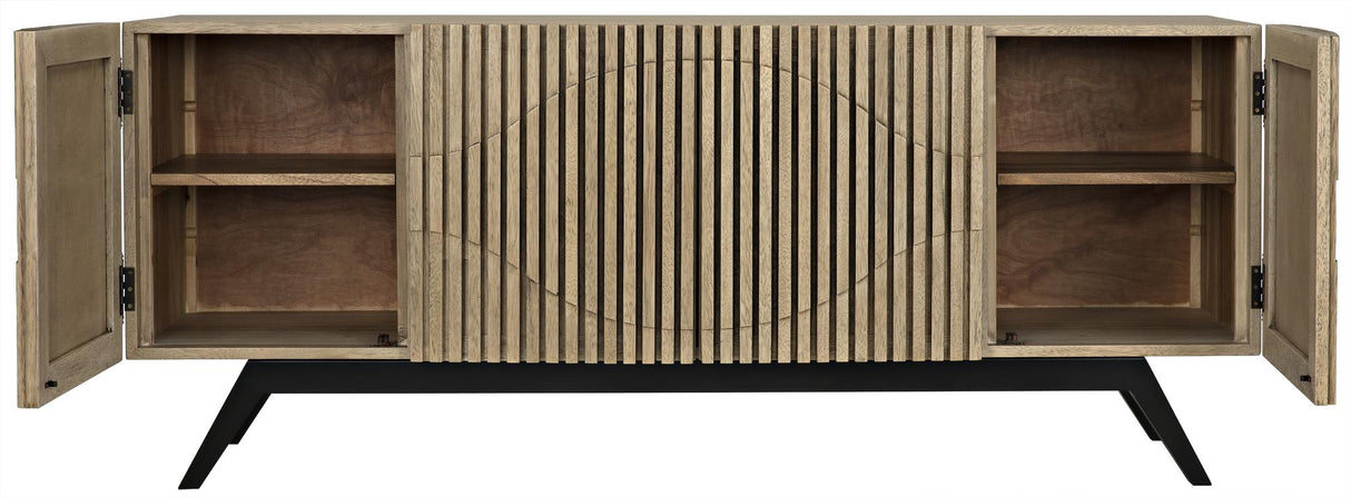 NOIR Illusion Sideboard with Steel Base Bleached Walnut