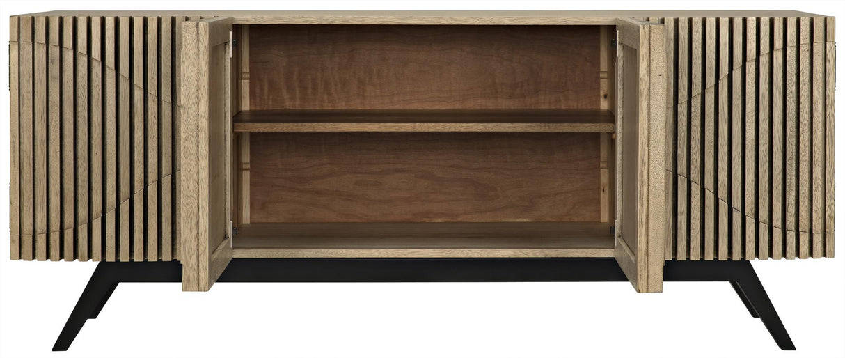 NOIR Illusion Sideboard with Steel Base Bleached Walnut