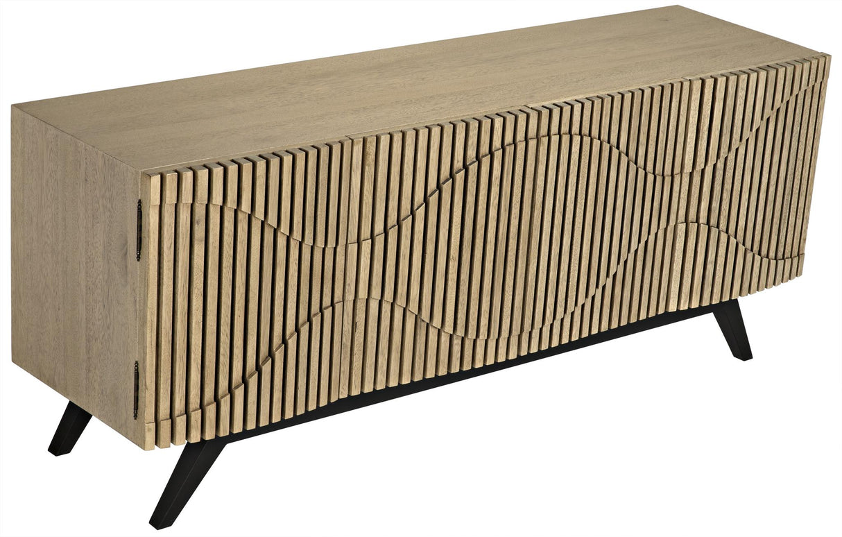 NOIR Illusion Sideboard with Steel Base Bleached Walnut
