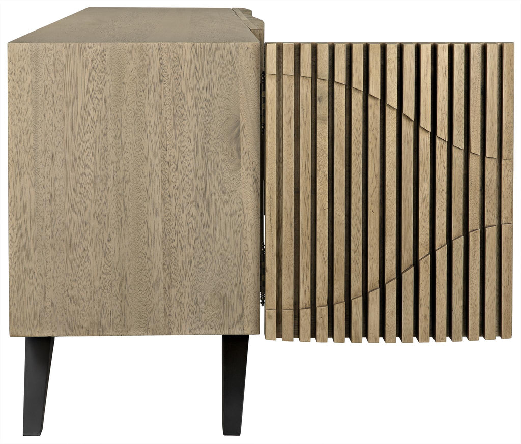 NOIR Illusion Sideboard with Steel Base Bleached Walnut