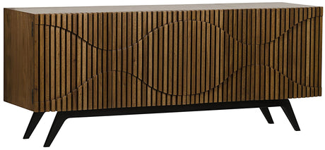 NOIR Illusion Sideboard with Steel Base Dark Walnut