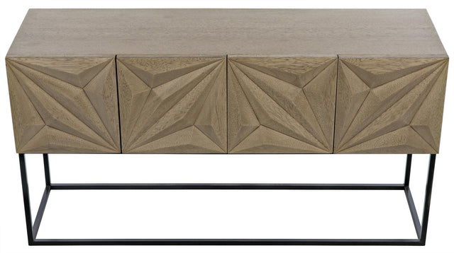 NOIR Zurich Console Bleached Walnut with Steel