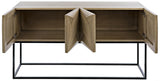 NOIR Zurich Console Bleached Walnut with Steel