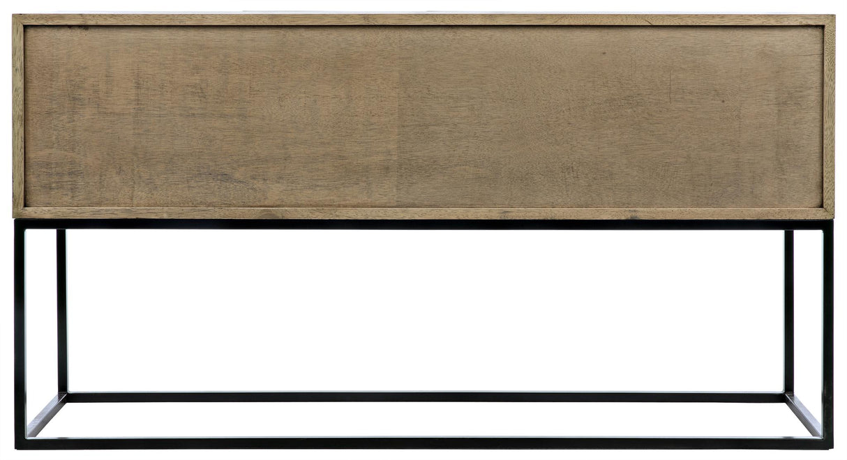 NOIR Zurich Console Bleached Walnut with Steel