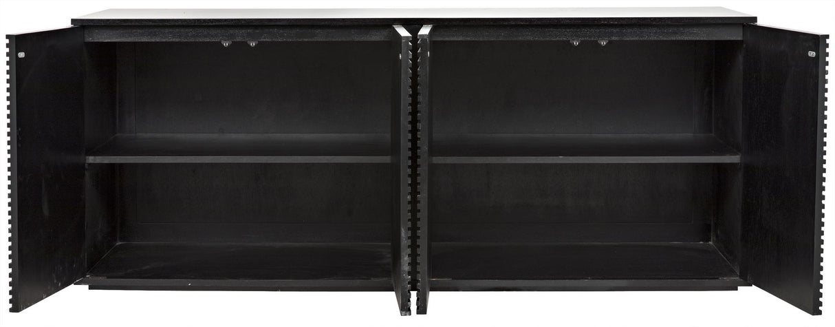 NOIR Smith 4 Door Sideboard Hand Rubbed Black