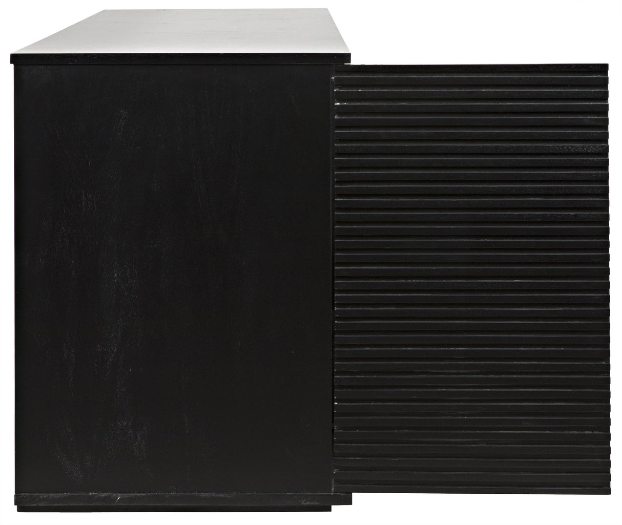 NOIR Smith 4 Door Sideboard Hand Rubbed Black