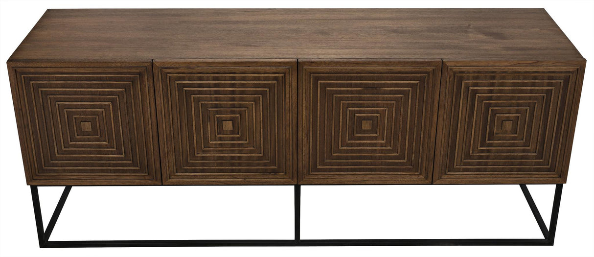 NOIR Lanon Sideboard with Steel Base Dark Walnut