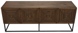 NOIR Lanon Sideboard with Steel Base Dark Walnut