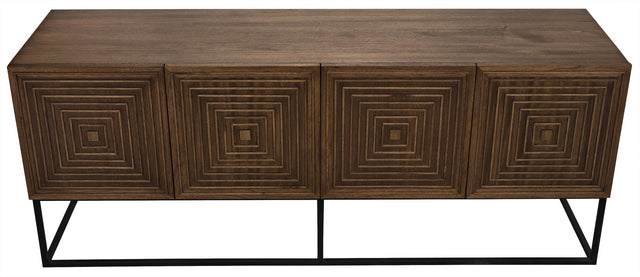 NOIR Lanon Sideboard with Steel Base Dark Walnut