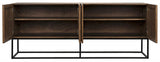 NOIR Lanon Sideboard with Steel Base Dark Walnut