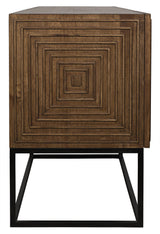NOIR Lanon Sideboard with Steel Base Dark Walnut