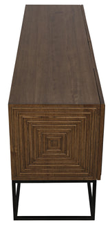 NOIR Lanon Sideboard with Steel Base Dark Walnut