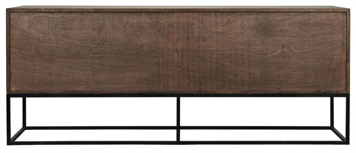 NOIR Lanon Sideboard with Steel Base Dark Walnut