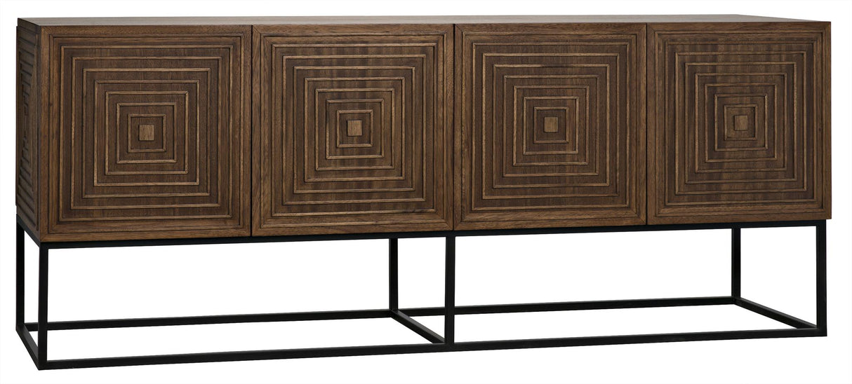 NOIR Lanon Sideboard with Steel Base Dark Walnut