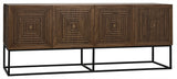 NOIR Lanon Sideboard with Steel Base Dark Walnut