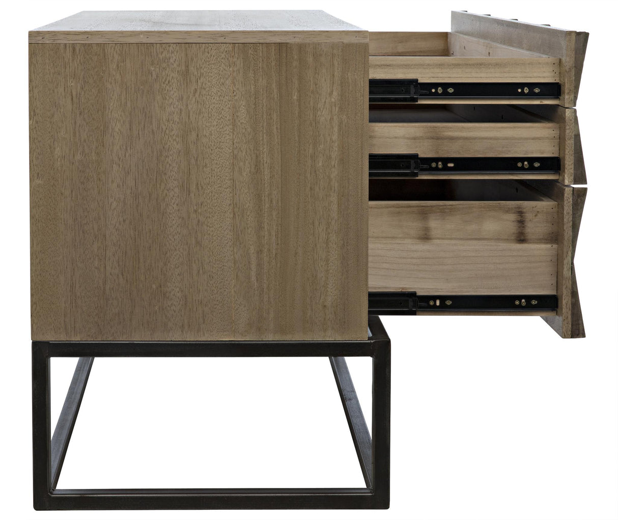 NOIR Draco Sideboard with Steel Stand Washed Walnut