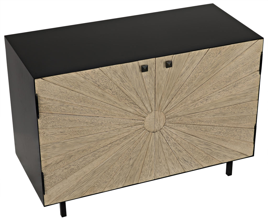 NOIR Ray Sideboard with Steel Box Bleached Walnut