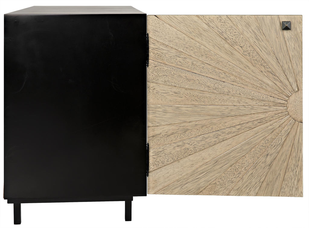 NOIR Ray Sideboard with Steel Box Bleached Walnut