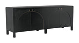 NOIR Weston Sideboard Hand Rubbed Black with Light Brown Trim