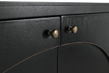 NOIR Weston Sideboard Hand Rubbed Black with Light Brown Trim