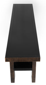 NOIR Nabu Console Hand Rubbed Black with Light Brown Trim