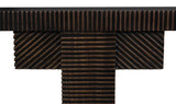 NOIR Nabu Console Hand Rubbed Black with Light Brown Trim