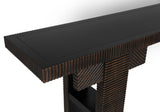 NOIR Nabu Console Hand Rubbed Black with Light Brown Trim