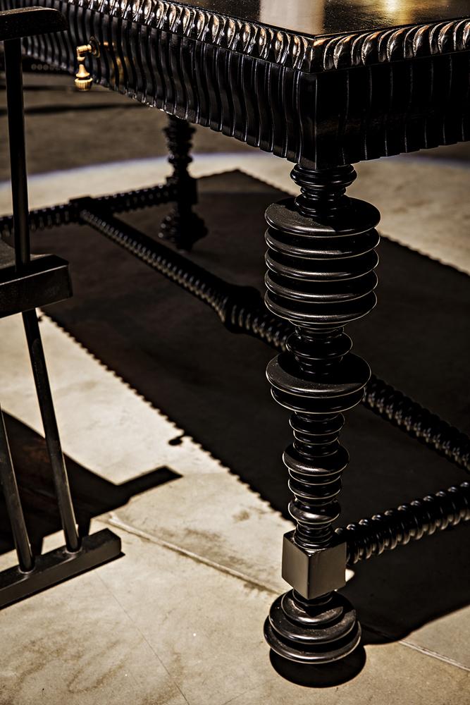 NOIR Portuguese Desk Small Hand Rubbed Black