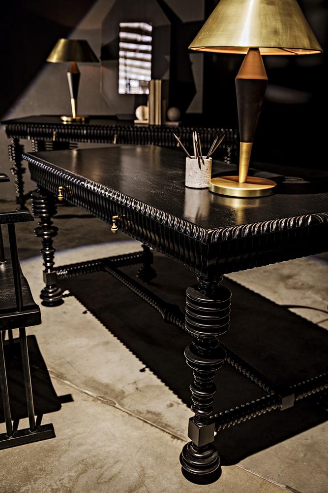 NOIR Portuguese Desk Small Hand Rubbed Black