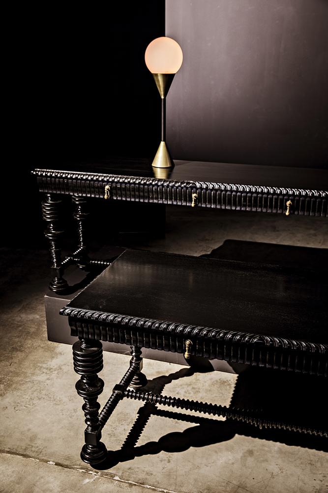 NOIR Portuguese Desk Small Hand Rubbed Black
