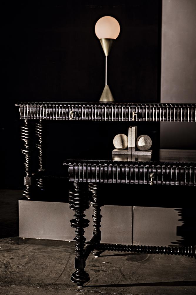 NOIR Portuguese Desk Small Hand Rubbed Black