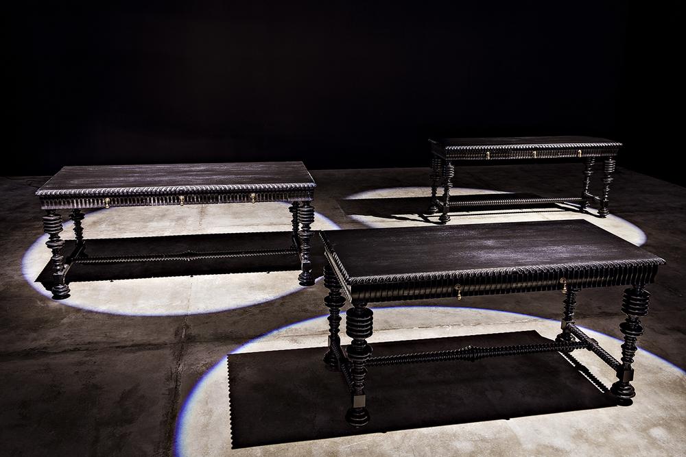 NOIR Portuguese Desk Small Hand Rubbed Black
