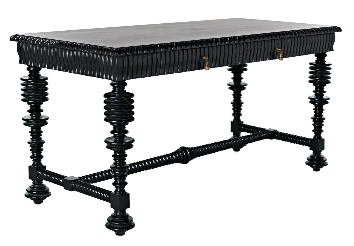 NOIR Portuguese Desk Small Hand Rubbed Black