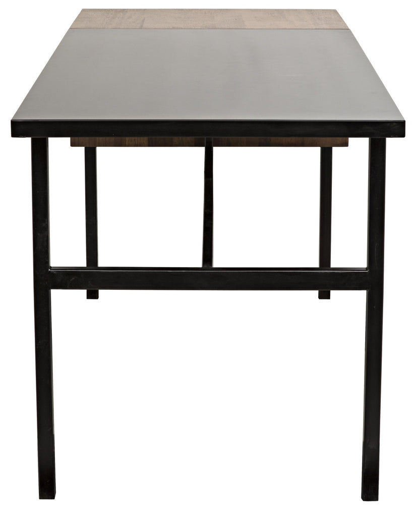 NOIR Algeron Desk with Black Steel