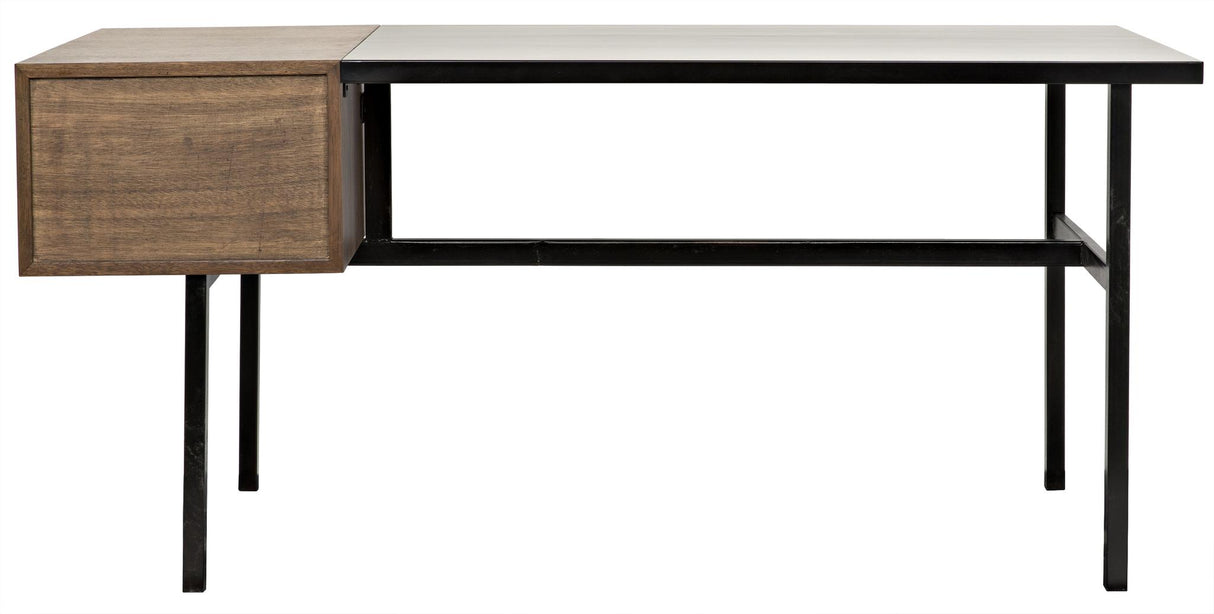 NOIR Algeron Desk with Black Steel