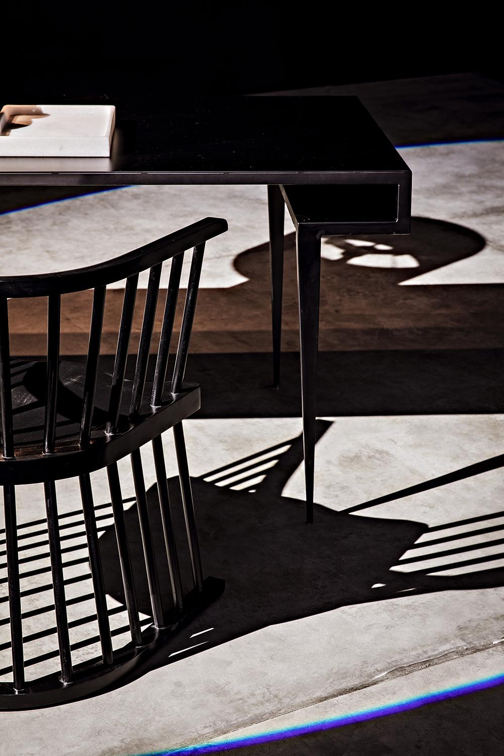 NOIR Stiletto Desk Black Steel