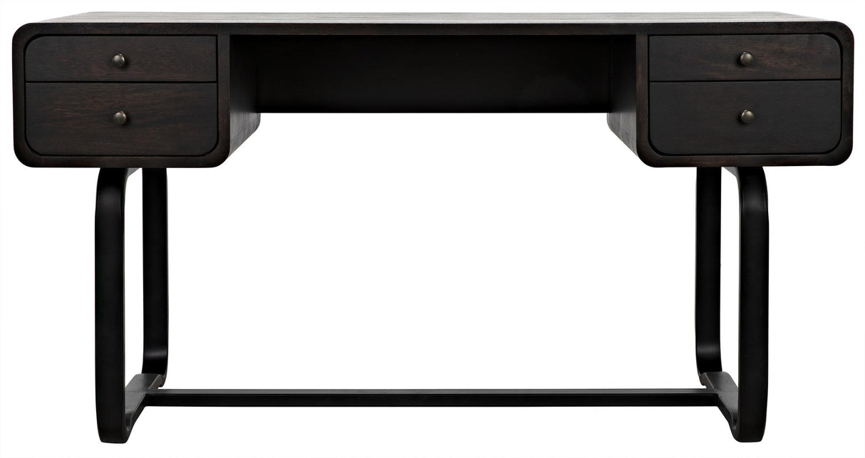 NOIR Voltes Desk Ebony Walnut with Black Steel