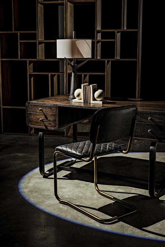 NOIR Voltes Desk Ebony Walnut with Black Iron