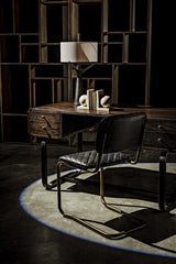 NOIR Voltes Desk Ebony Walnut with Black Iron