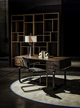 NOIR Voltes Desk Ebony Walnut with Black Iron