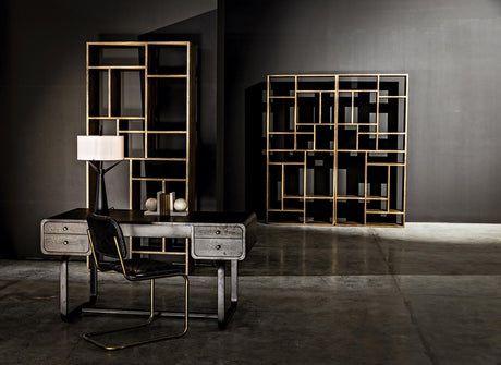 NOIR Voltes Desk Ebony Walnut with Black Iron